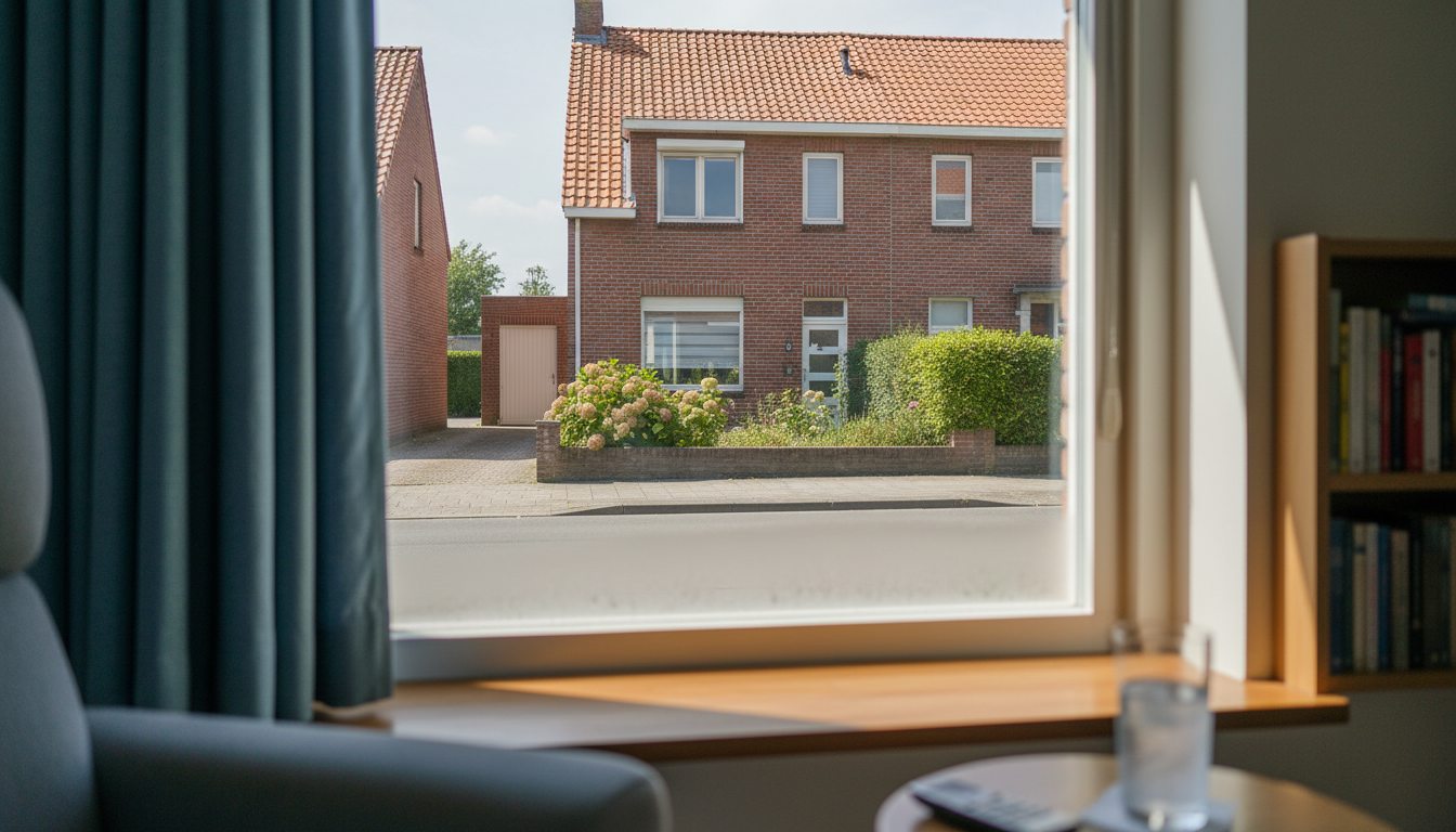 Airconditioning installatie bij bakstenen woning in Vlaanderen