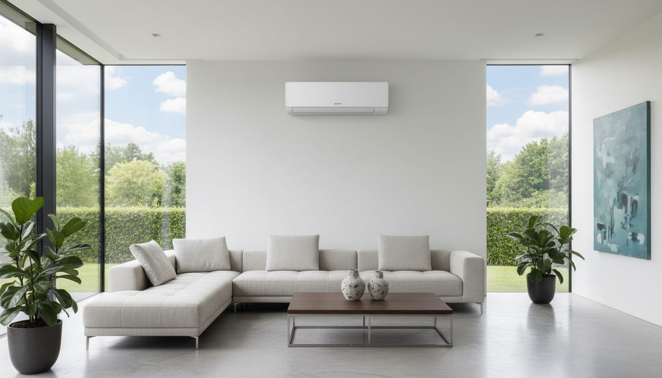 Airconditioning installatie bij moderne woning in Vlaanderen