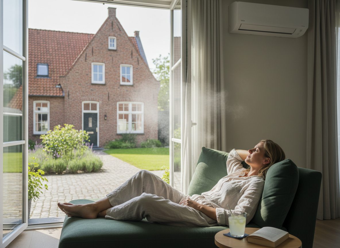 Airconditioning installatie bij moderne woning in Vlaanderen