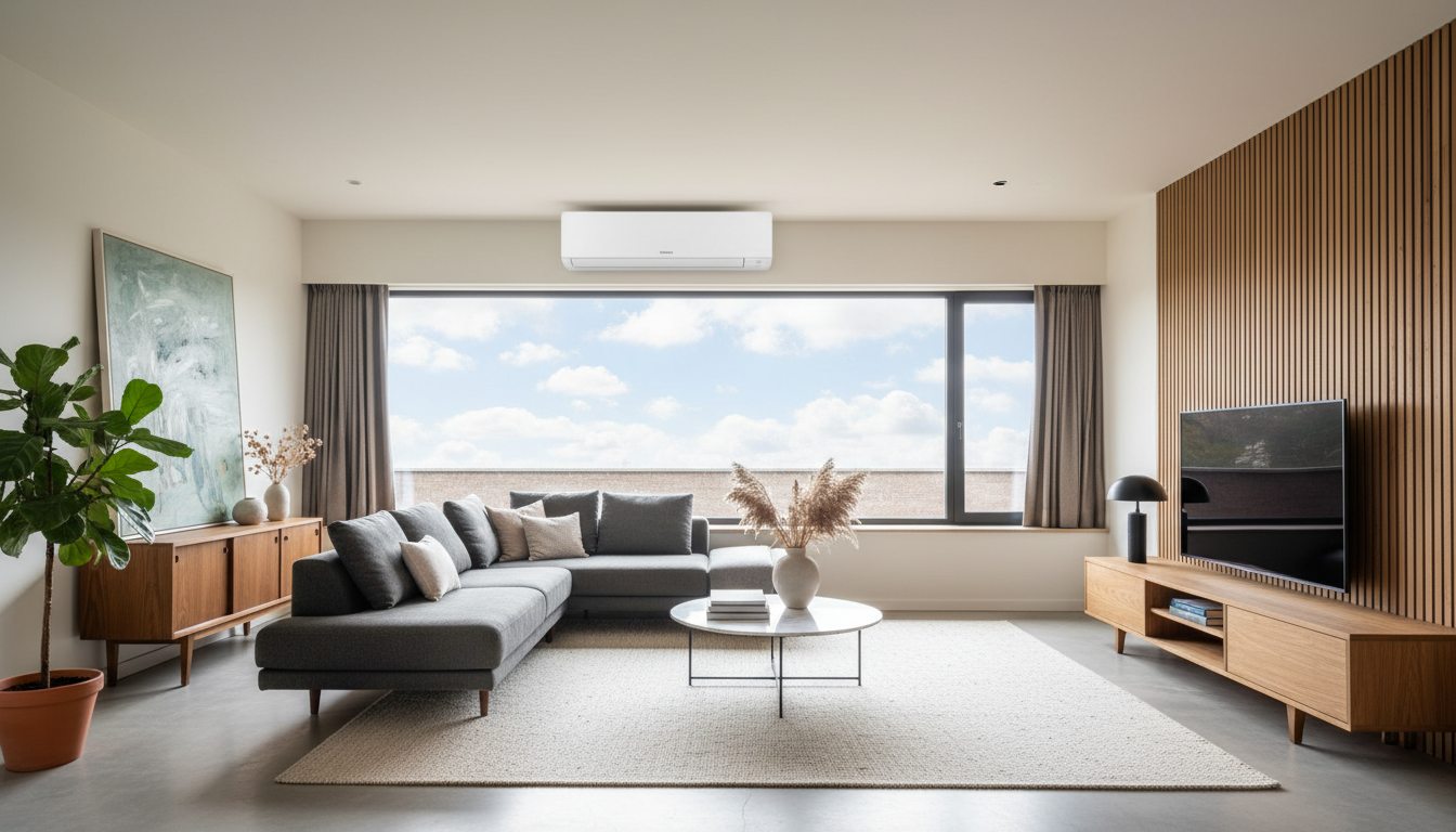 Airconditioning installatie bij moderne woning in Vlaanderen